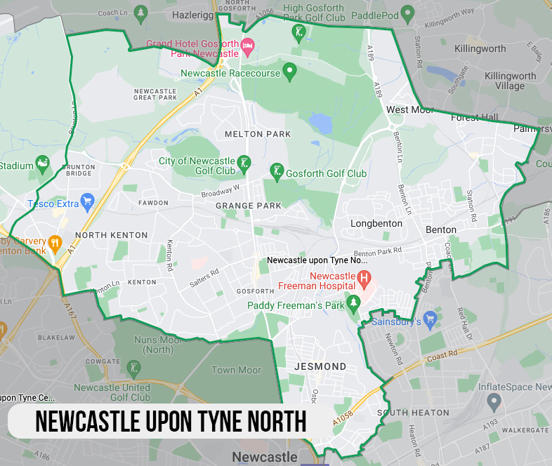 Newcastle upon Tyne North map